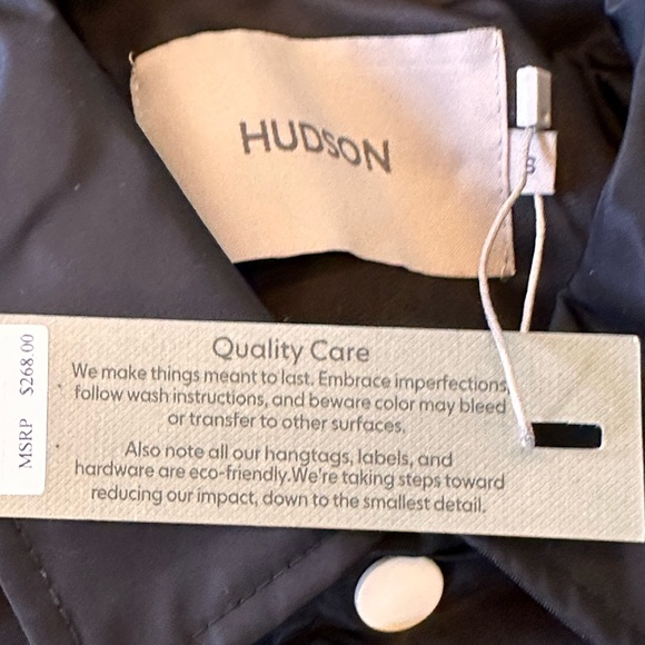 Hudson Jeans co NWT SZ SM Logo Varsity jacket in black /white color way - Picture 11 of 16